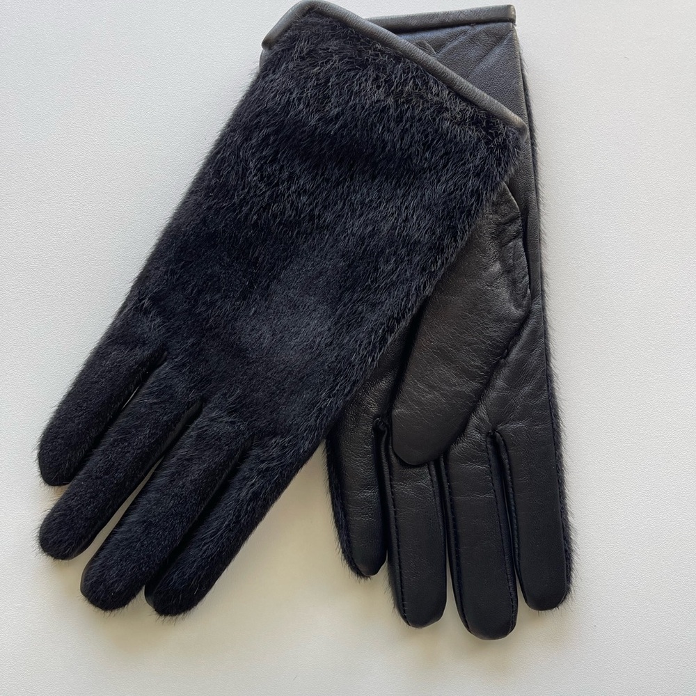 ‘A New Day’ Faux Leather & Faux Fur Gloves